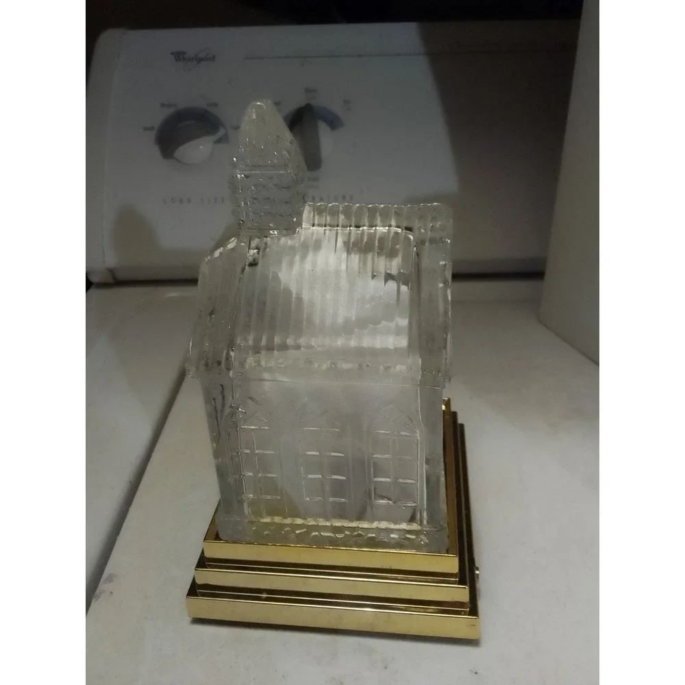 VTG Item No#0611 Musical Lighted Crystal Church With Strained Glass Comes In The